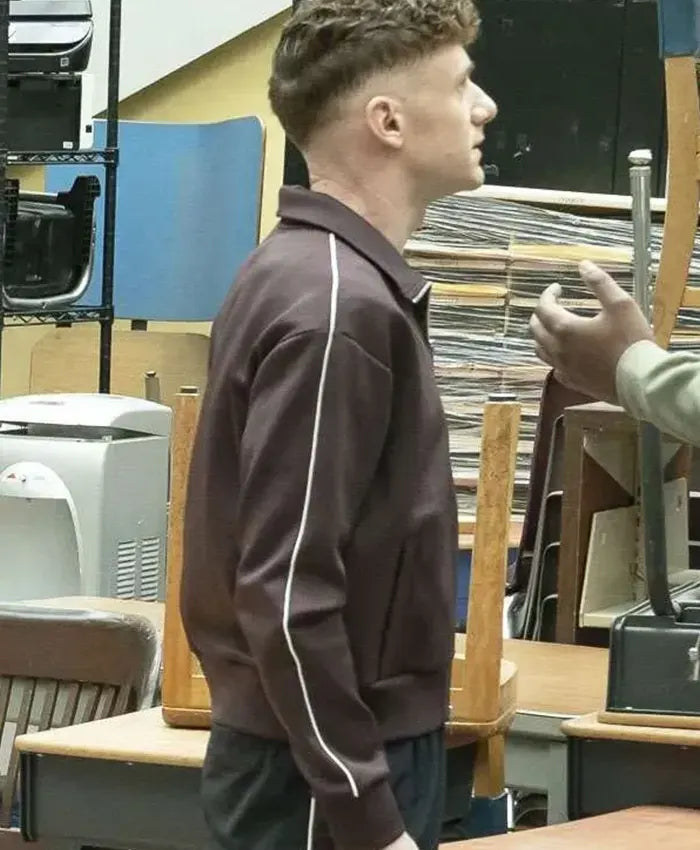 Chris Perfetti Abbott Elementary TV Series S05 Jacob Hill Brown Track Jacket 