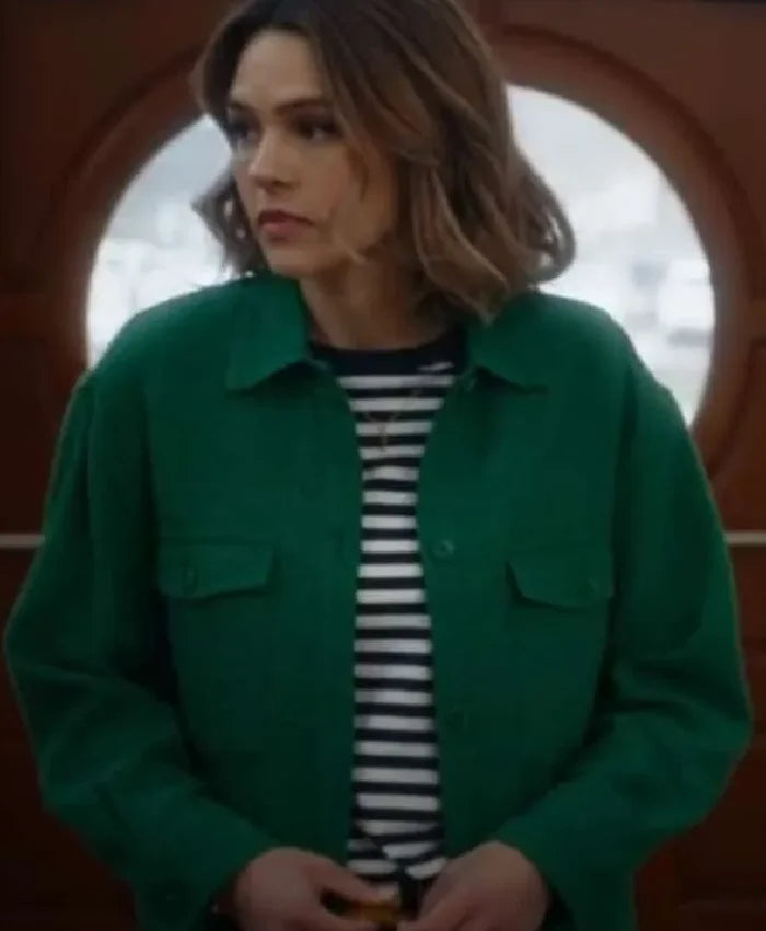 Aimee Teegarden Aimee Teegarden 2024 Green Wool Jacket For Women