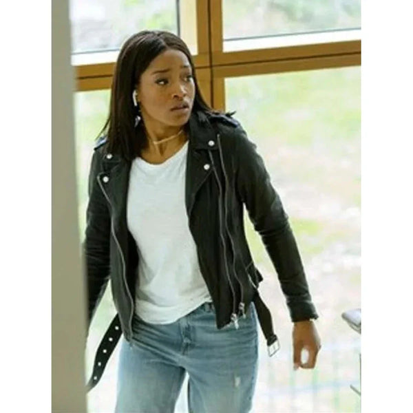 Keke Palmer Berlin Station Black Biker Leather Jacket