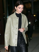 Kendall Jenner Green Leather Jacket