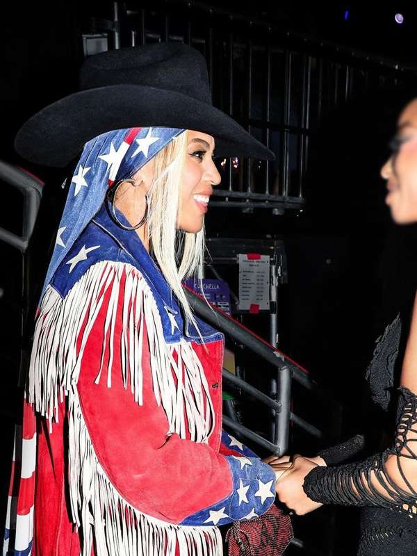 Beyonce American Flag Fringe Jacket