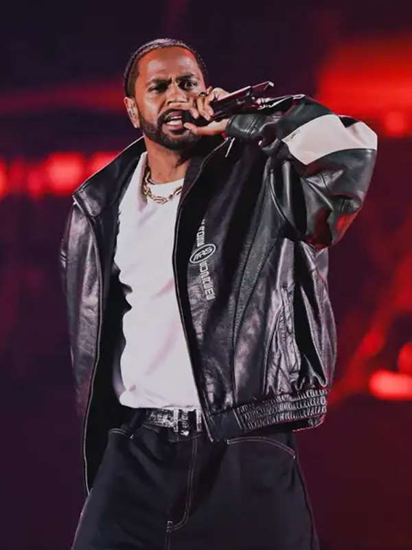 Big Sean 2024 iHeartRadio Music Festival Black Leather Jacket