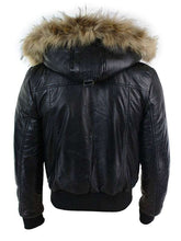 Mens Flying Aviator Bomber Leather Jacket