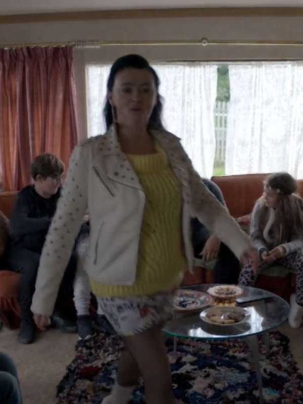 Carol Brassic S05 White Leather Jacket