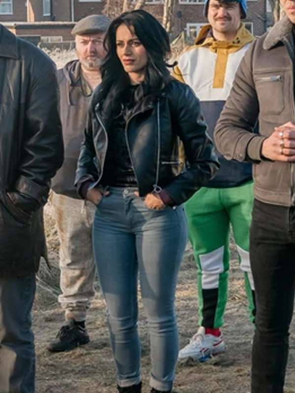 Meena Brassic S05 Black Leather Jacket
