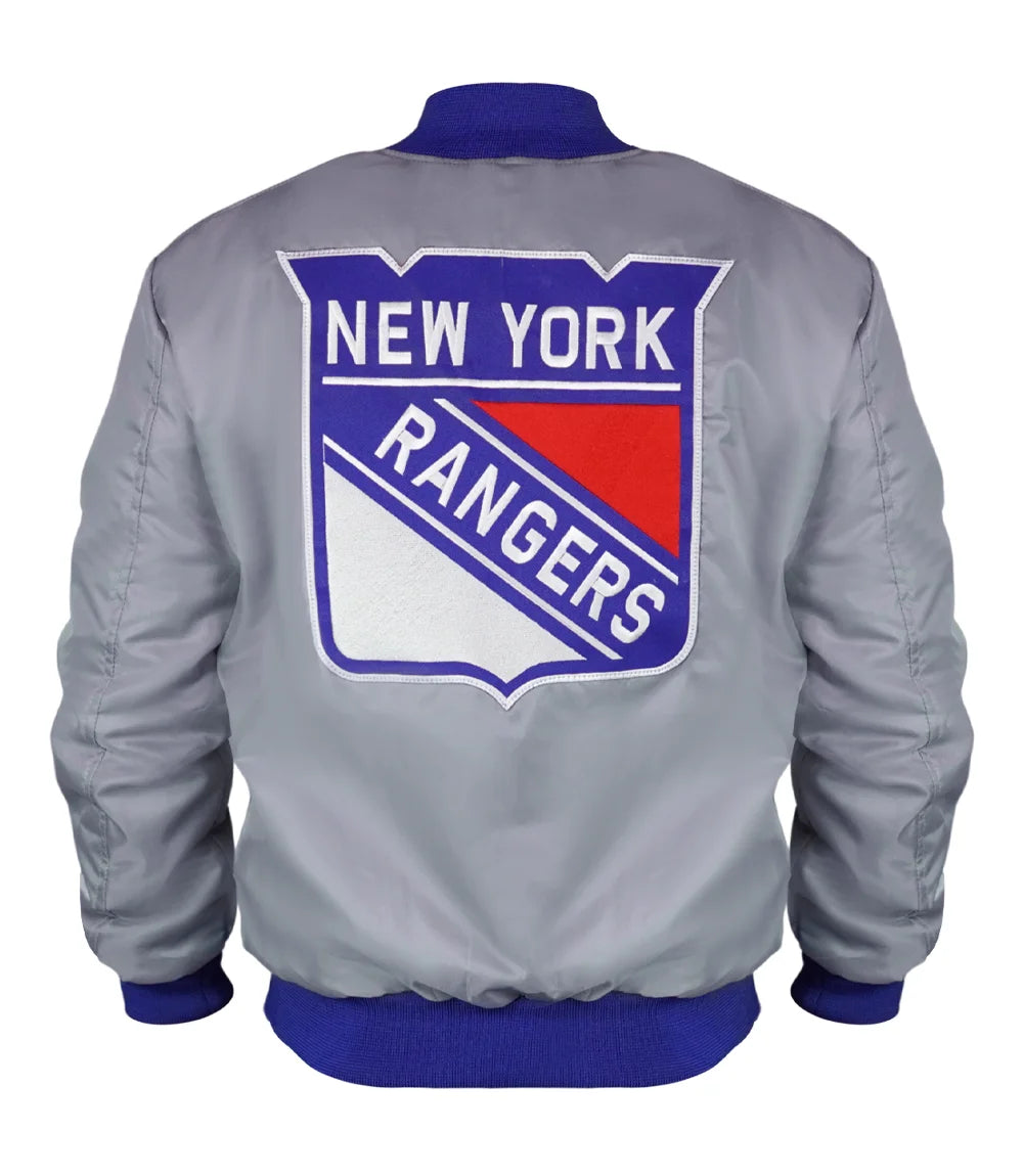 NY Rangers Team OG 2.0 Silver Satin Jacket