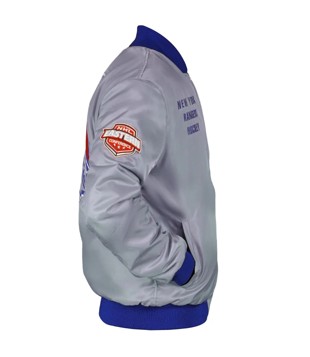 NY Rangers Team OG 2.0 Silver Satin Jacket