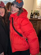 Margot Cat Person 2023 Movie Premiere Red Puffer Jacket