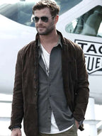 Chris Hemsworth Brown Suede Leather Jacket