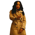 Clipped Cleopatra Coleman Beige Trench Coat