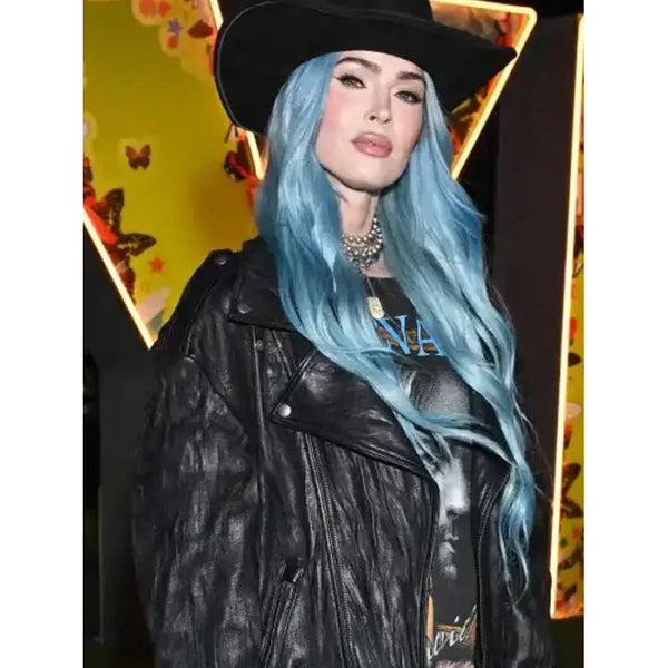 Coachella 2024 Megan Fox Black Leather Jacket
