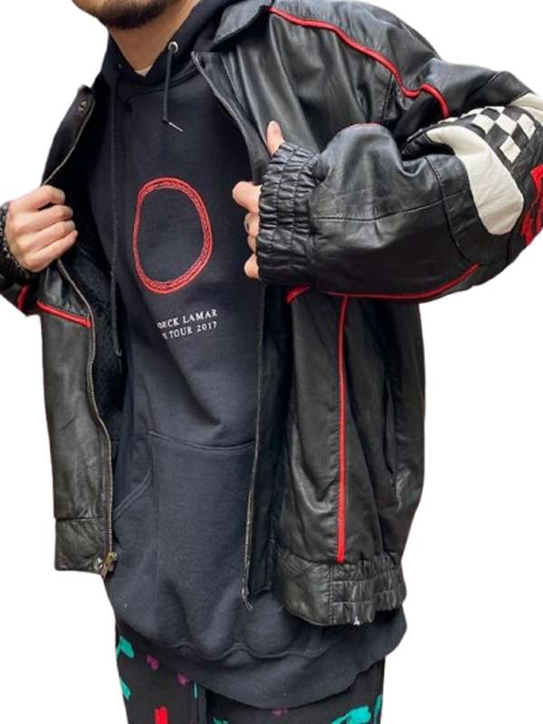 Black Vintage Corvette Leather Jacket