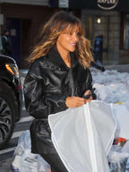 Halle Berry Crime 101 Black Leather Jacket