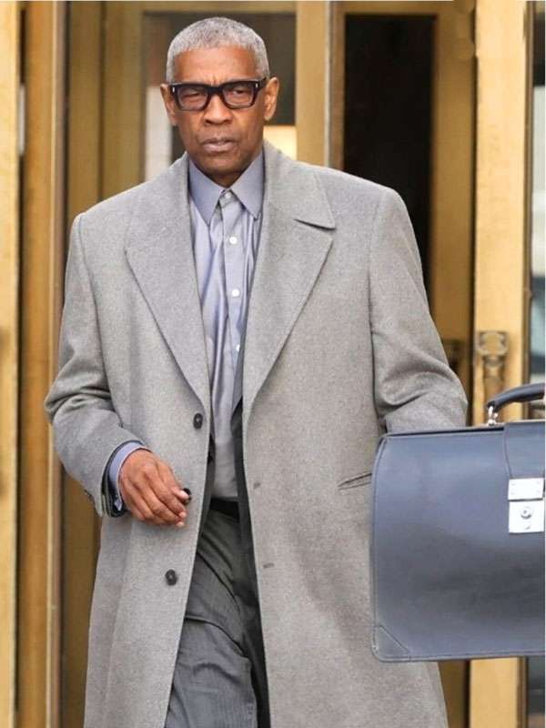 Denzel Washington Here Comes the Flood Grey Coat