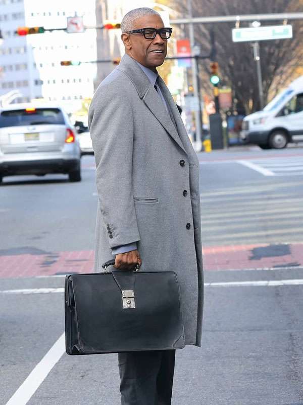 Denzel Washington Here Comes the Flood Grey Coat