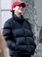 Dua Lipa Black Puffer Jacket