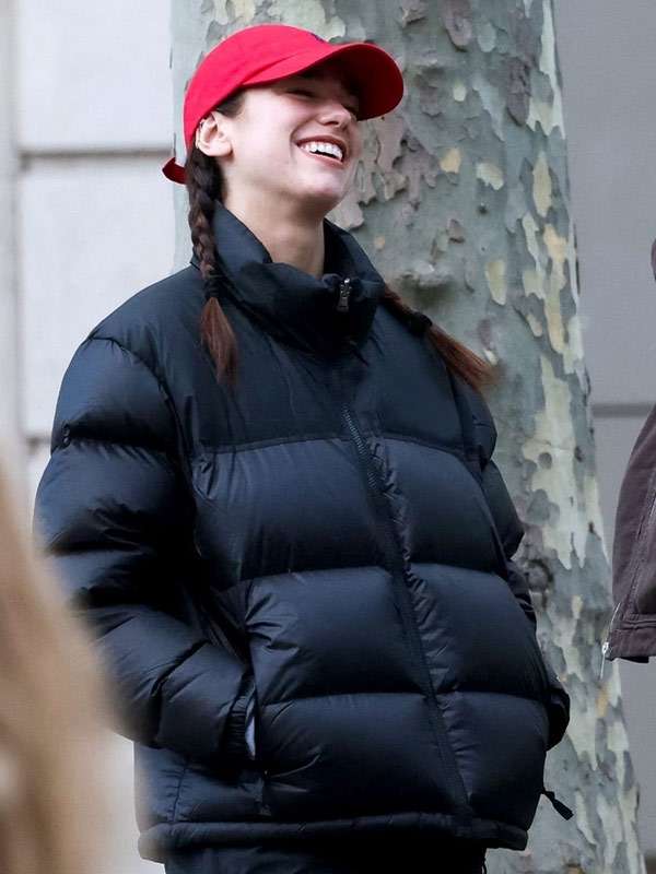 Dua Lipa Black Puffer Jacket