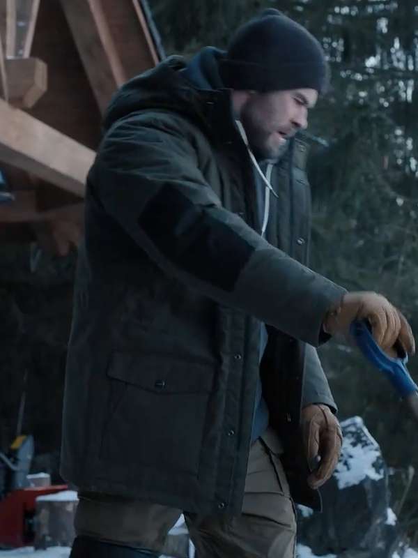 Chris Hemsworth Extraction 2 Black Hooded Jacket