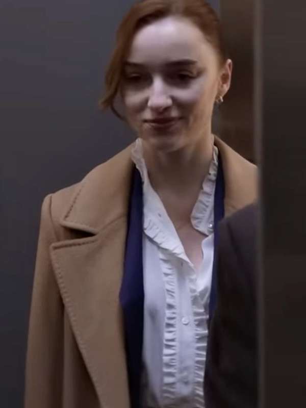 Phoebe Dynevor Fair Play 2023 Brown Coat