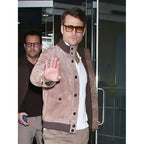 Glen Powell Brown Suede Jacket