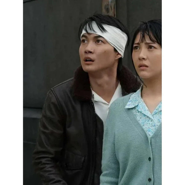 Ryunosuke Kamiki Godzilla Minus One Black Leather Jacket