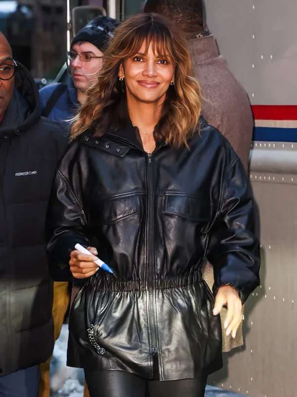 Halle Berry Crime 101 Black Leather Jacket