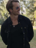 Glen Powell Hit Man 2024 Black Jacket