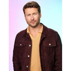 Glen Powell Hit Man Brown Jacket