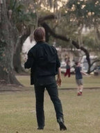 Glen Powell Hit Man 2024 Black Jacket