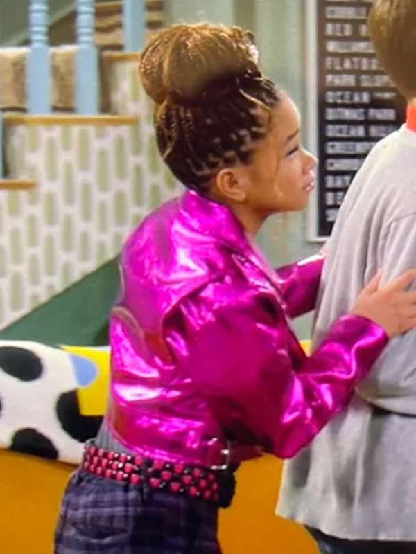 Billie Wizards Beyond Waverly Place Purple Leather Jacket