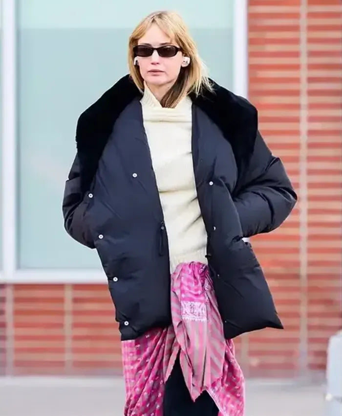 Jennifer Lawrence Puffer Coat For Women
