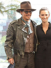 Johnny Depp Vintage Black Leather Jacket