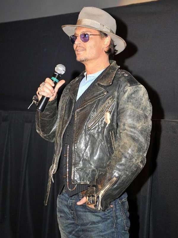 Johnny Depp Vintage Black Leather Jacket