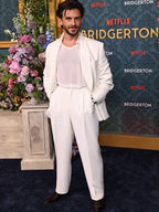 Bridgerton Premiere Jonathan Bailey White Suit