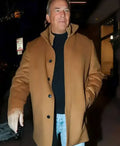 Kevin Costner 2025 Brown Wool Fabric Coat For Mens