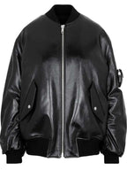 Kim Kardashian Oversized Black Bomber Jacket