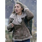 Eve Harris La Brea S02 Shearling Brown Leather Jacket
