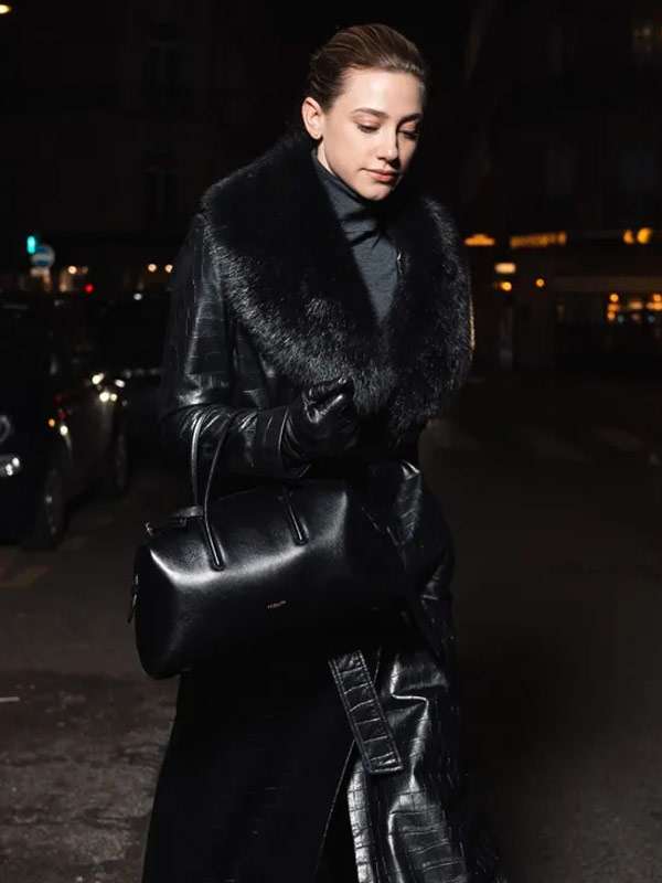 Street Style Lili Reinhart Black Trench Coat