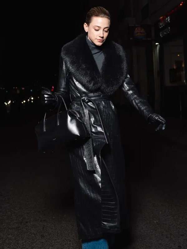 Street Style Lili Reinhart Black Trench Coat