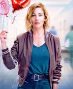 Lillian Vandenberg Dear Life Brown Bomber Jacket For Sale