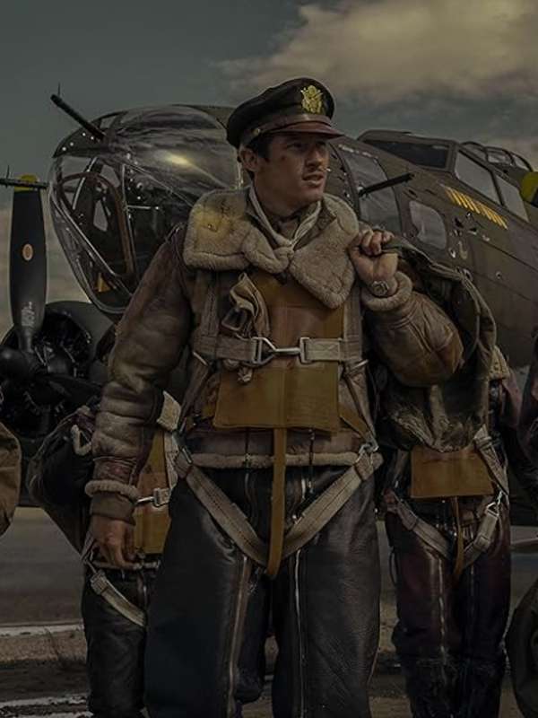Callum Turner Masters of the Air B3 Bomber Leather Jacket