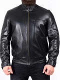 Men Black Classic Leather Motorcycle Jacket
