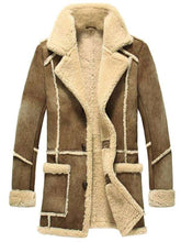 Men Shearling Brown Sheepskin Leather Coat