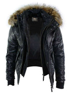 Mens Flying Aviator Bomber Leather Jacket