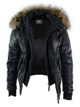 Mens Flying Aviator Bomber Leather Jacket