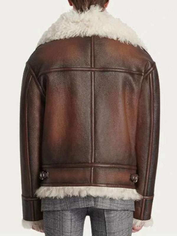 Men’s Brown Aviator Leather Jacket