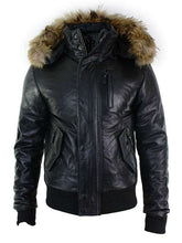 Mens Flying Aviator Bomber Leather Jacket