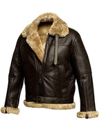 Mens RAF Bomber Ginger Aviator Shearling Jacket