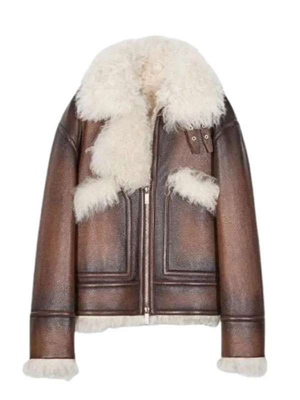 Men’s Brown Aviator Leather Jacket