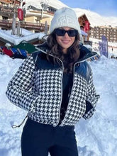 Michelle Keegan Houndstooth Puffer Ski Jacket